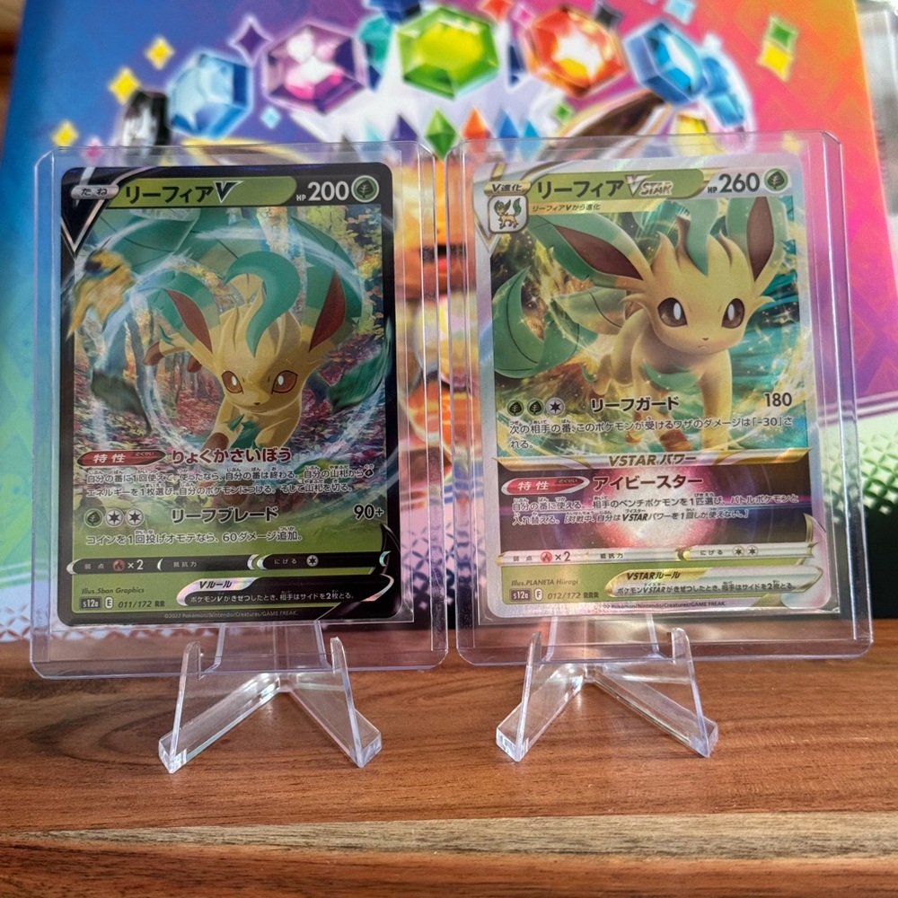 Leafeon V and VSTAR Full Art Pokémon Card Bundle